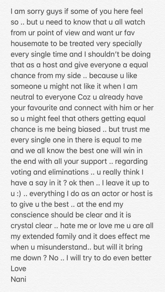 nani reply to trolls on biggboss